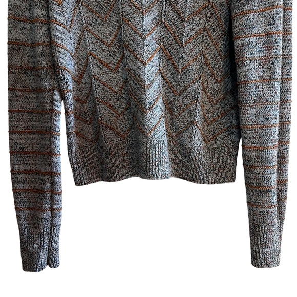 Free people open chevron knit cotton blend sweater size M excellent condition - Picture 9 of 16